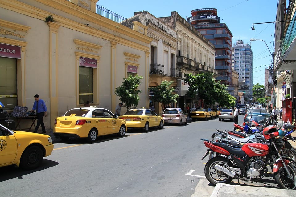 asuncion paraguay taxis parked on the street