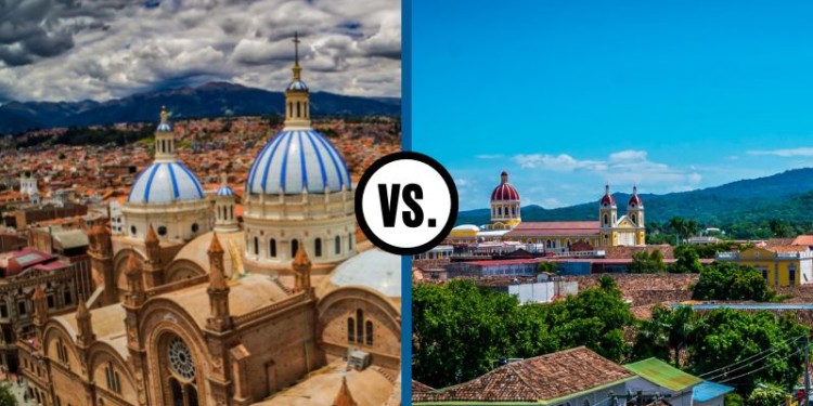 Cuenca, Ecuador to the left and Granada, Nicaragua to the right