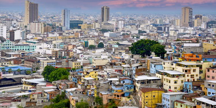 Aerial view of Guayaquil, Ecuador