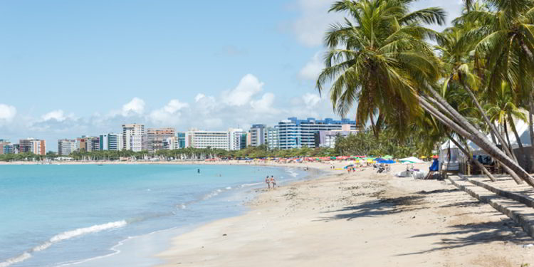 View of Ponta Verde in Maceio, Alagoas, Northeast of Brazil