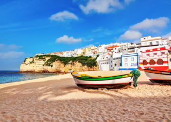 Portuguese beach villa in Carvoeiro classic fishing boats