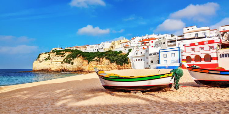 Portuguese beach villa in Carvoeiro classic fishing boats