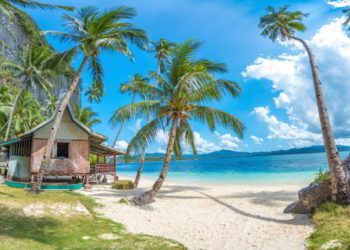 Coastal scenery of El Nido, Palawan Island, The Philippines, a popular tourism destination for vacation in Southeast Asia