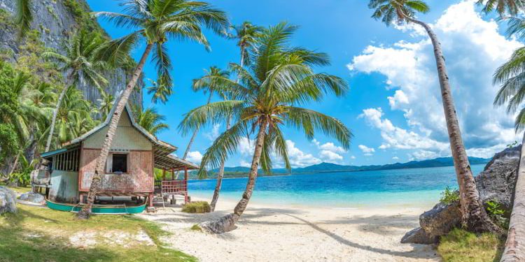 Coastal scenery of El Nido, Palawan Island, The Philippines, a popular tourism destination for vacation in Southeast Asia