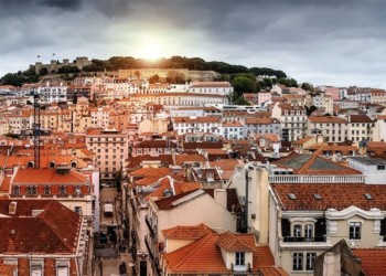 rooftop view over Lisbon, Portugal