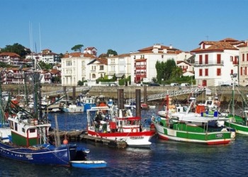 Boats docked in St Jean de Luz, Basque Country