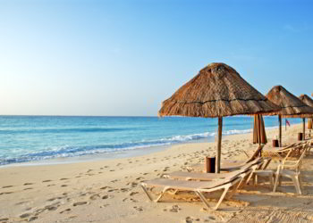 A white sand beach in the Caribbean