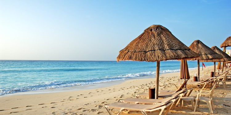 A white sand beach in the Caribbean