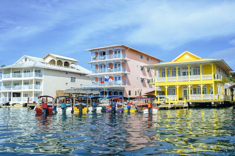 colorful houses in bocas del toro