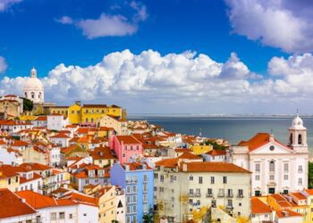 Lisbon, Portugal cityscape in the Alfama District.