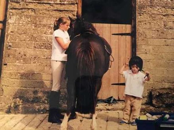 Kat and Jack with their pony in Ireland