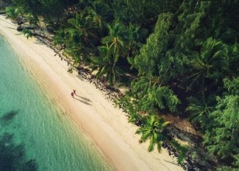 Walking an empty beach on Dominican Republic