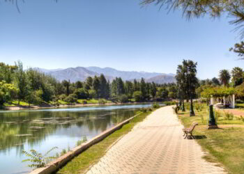 Walking path in Mendoza, Argentina