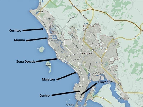 Mazatlan Malecon Map