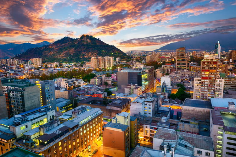 View of Chilean city of Santiago