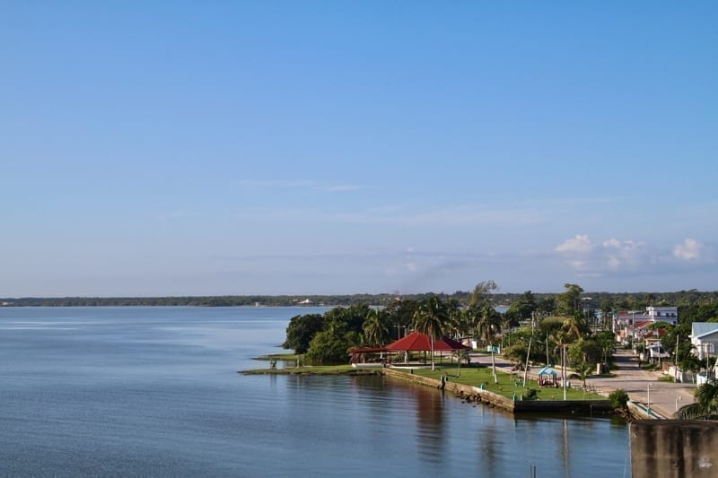 View overlooking Corozal township in Belize.