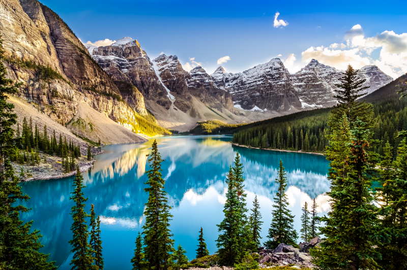 canada mountain range and lake