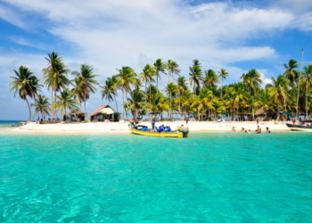 Caribbean tropical Island, San Blas, Panama. Traveling America