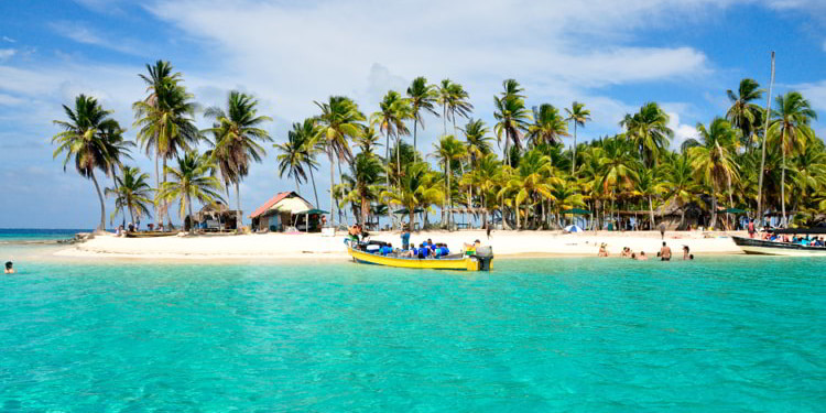 Caribbean tropical Island, San Blas, Panama. Traveling America