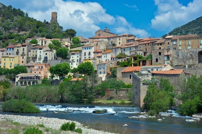 The Village of Roquebrun in Saint Chinian, France.