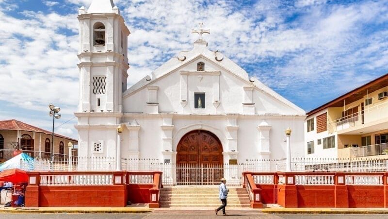 View at the facade of Church of Santa Librada in Las Tablas