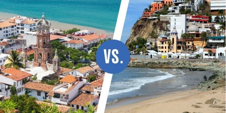 Puerto Vallarta vs. Mazatlan. Puerto Vallarta is on the left and Mazatlan on the right