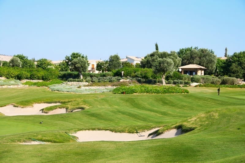 Golf field in Cyprus mountain village.