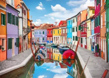 Colorful houses in Burano, Venice Italy. renovating real estate