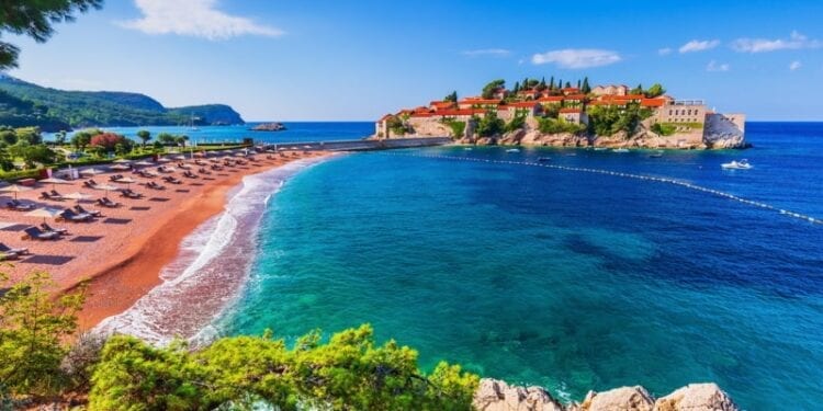 Old historical town and resort on Sveti Stefan