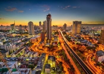 Bangkok, Thailand skyline at dawn.