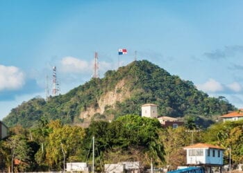 View at the Ancon Hill. It is a 654 foot hill that overlooks Panama City, Panama.