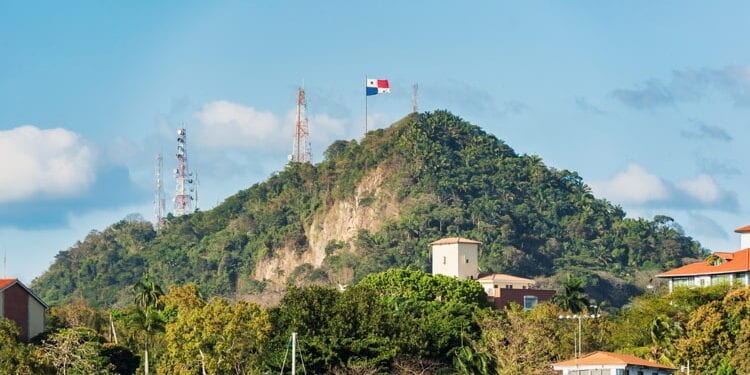 View at the Ancon Hill. It is a 654 foot hill that overlooks Panama City, Panama.