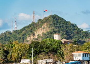 View at the Ancon Hill. It is a 654 foot hill that overlooks Panama City, Panama.