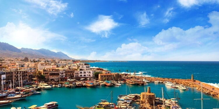 The view from Girne Castle Harbour, Northern Cyprus.