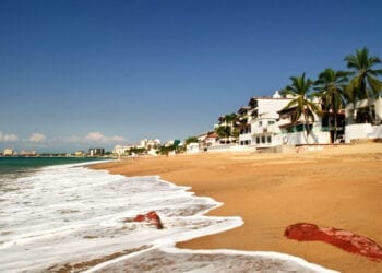 Beautiful beach at Puerto Vallarta beach on Pacific coast of Mexico