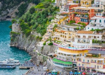 Lovely View from the Cliffside Village Positano, province of Salerno, Italy. Buying cheap real estate overseas