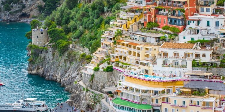 Lovely View from the Cliffside Village Positano, province of Salerno, Italy. Buying cheap real estate overseas