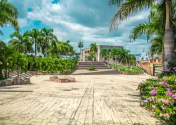 Christopher Columbus Palace on Plaza de España in the historic center of Santo Domingo, Dominican Republic