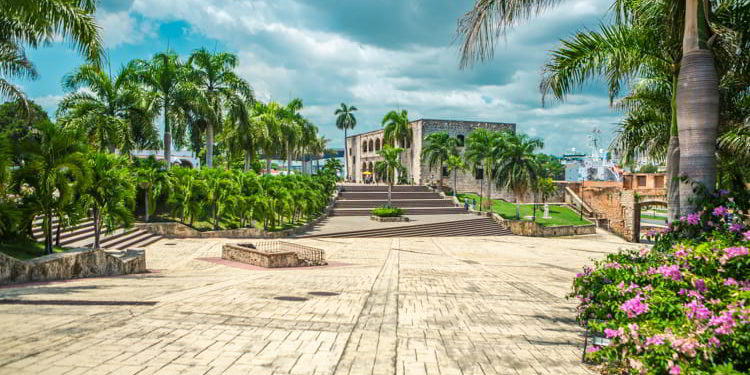 Christopher Columbus Palace on Plaza de España in the historic center of Santo Domingo, Dominican Republic