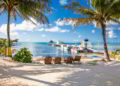 Beautiful Caribbean sight with turquoise water in Caye Caulker, Belize.