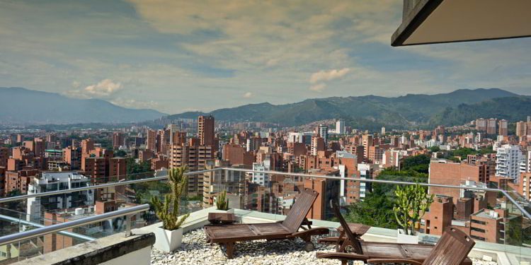 Rooftop of the Inntu Hotel in Laureles, Medellin