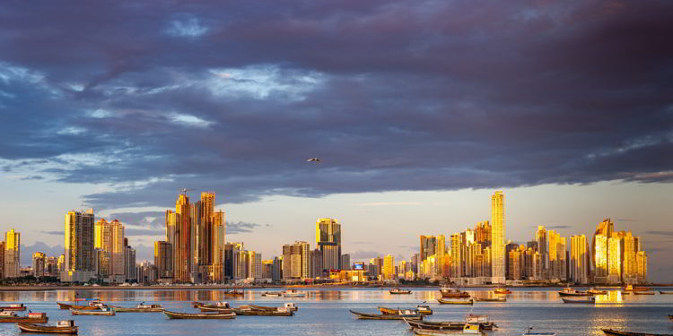 A panoramic image of Panama City, Panama