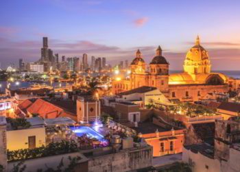 Night View of Cartagena de Indias, Colombia