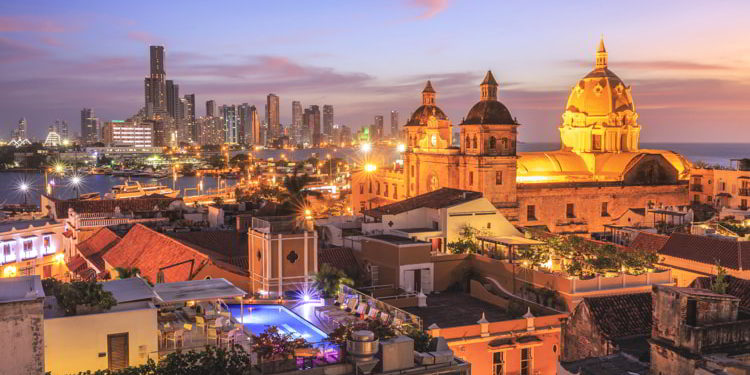 Night View of Cartagena de Indias, Colombia