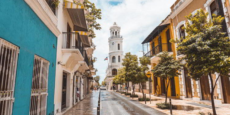 Serene street in Colonial Zone of Santo Domingo, Dominican Republic