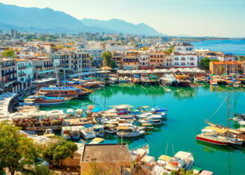 Kyrenia old harbor on the northern coast of Cyprus.