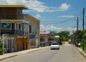 Car on street of Punta Gorda, Toledo District, Belize