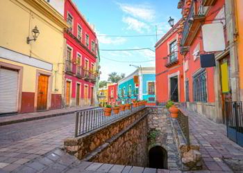 Beautiful streets and colorful facades of Guanajuato, Mexico