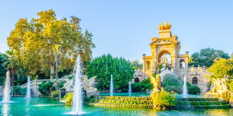 Cascada monumental fountain in Barcelona, Spain.