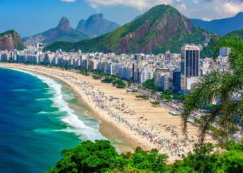 Copacabana beach in Rio de Janeiro, Brazil.